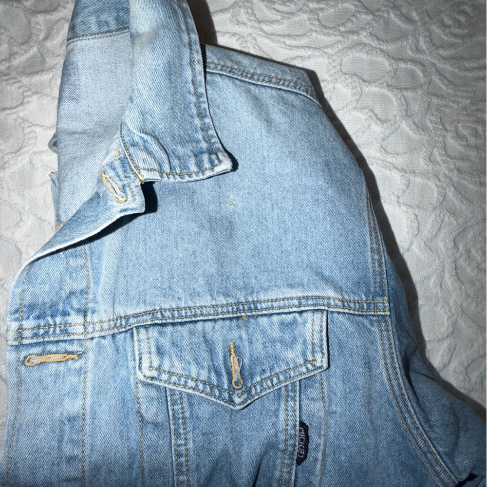 VTG. Mickey BY Jerry Leigh Mickey and Minnie Embroidered Design Jean Jacket - Picture 7 of 14